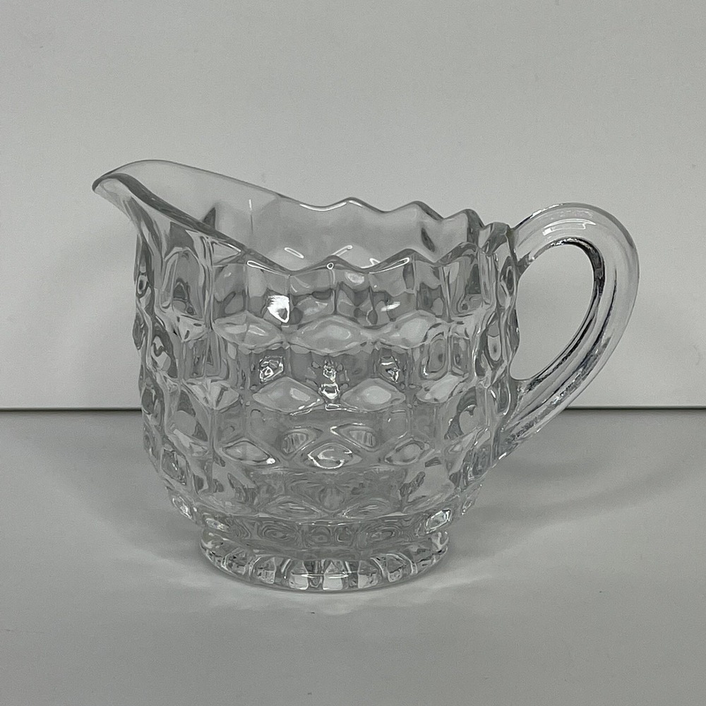 Fostoria Open Creamer Bowl 3" Clear Glass Syrup SMALL American Vintage Dressing